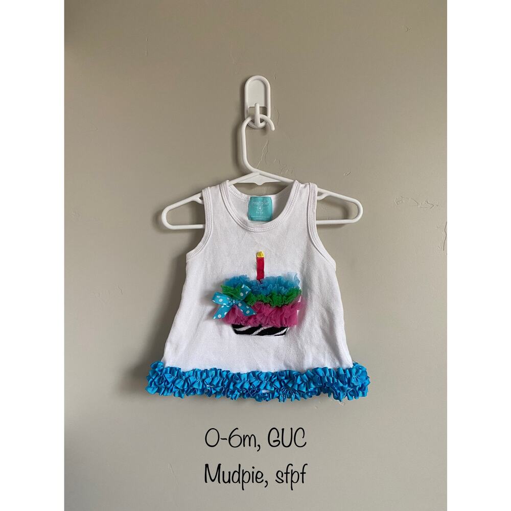 Mud Pie Baby 0-6m Cupcake Tank